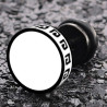 Malejewels Clou d'oreille FLAT ETHNIC Noir-Blanc